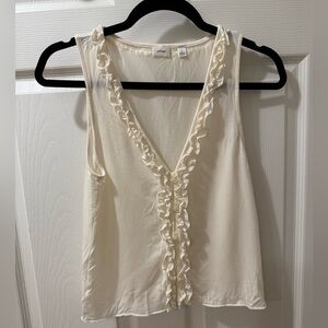 Wilfred Cream Ruffle-Trim V-Neck Camisole